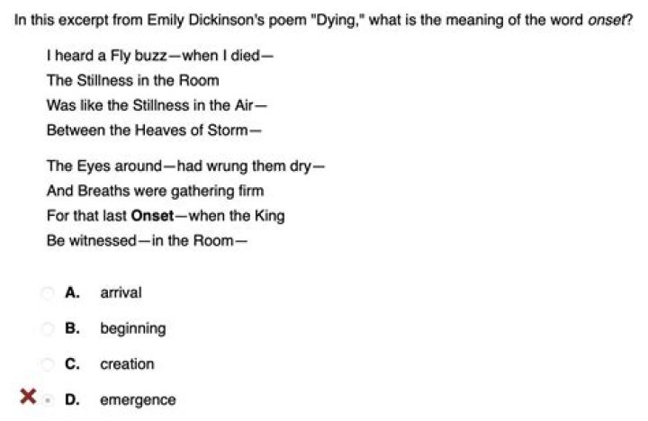 what statement about dying is dickinson making in this poem