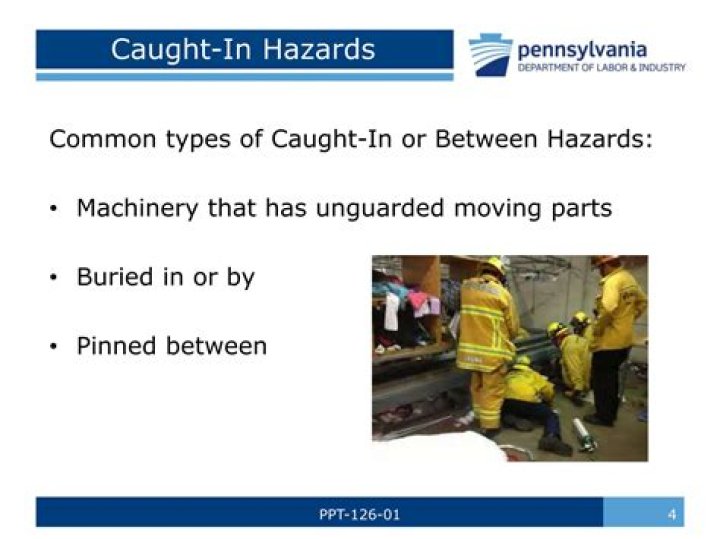which of the following is not one of the common types of caught-in and caught-between hazards?