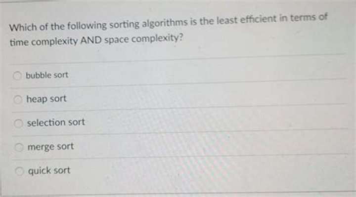 which of the following sorting algorithms is the least efficient?