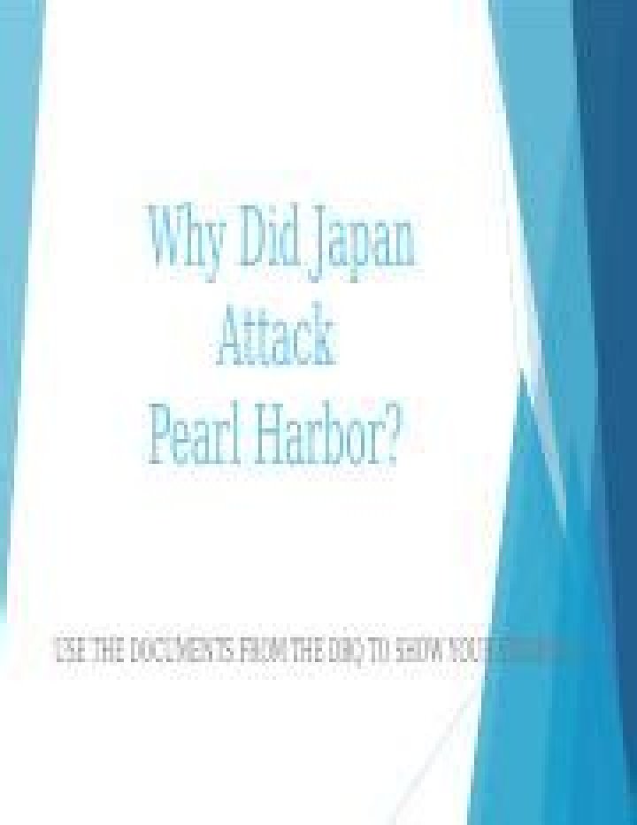 why did japan attack pearl harbor dbq answers