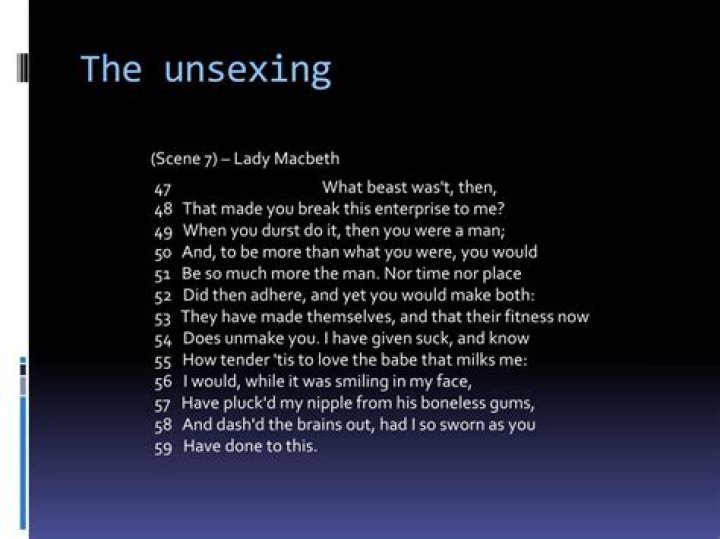 why does lady macbeth want to be unsexed