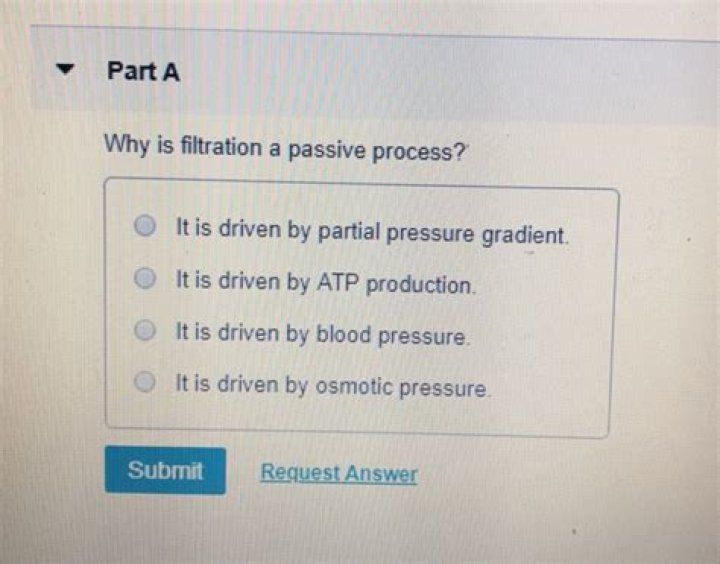 why is filtration a passive process