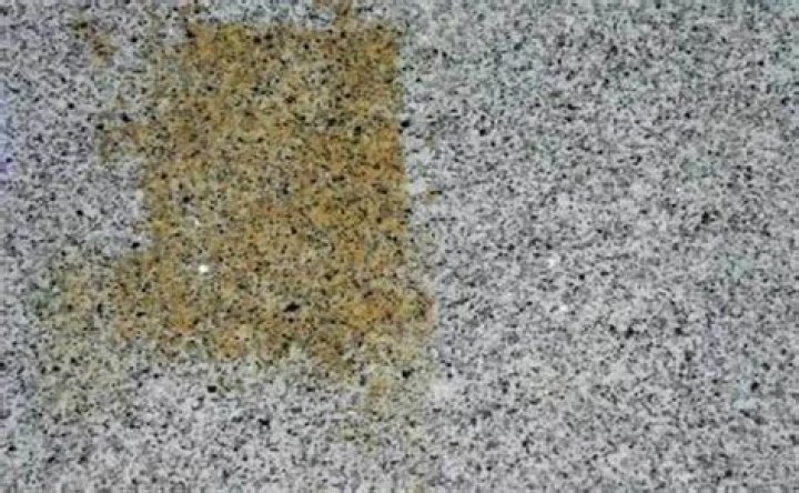 yellow stain on granite